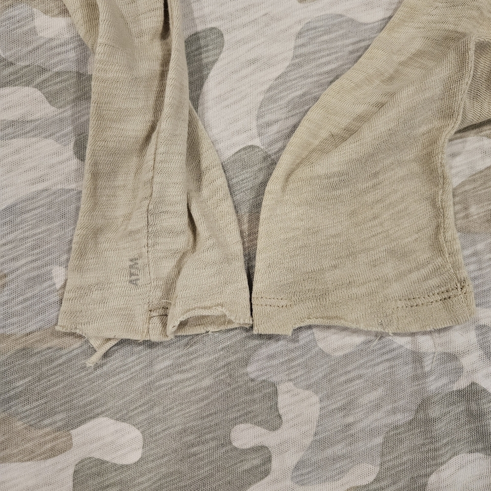 ATM SZ S Midi Grunge Camo Slub Jersey Crew Neck Long Sleeve Casual Shift Dress - Picture 13 of 16